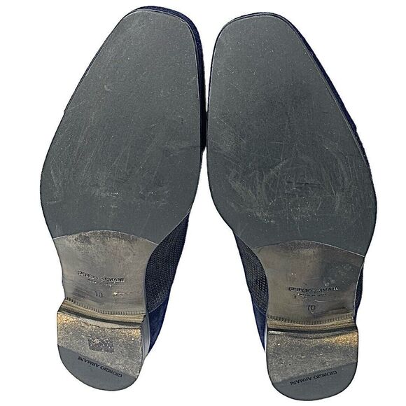 Giorgio Armani Blue Suede Cap Toe Oxfords Men’s 10 EU 43 Made in Italy - Picture 5 of 13